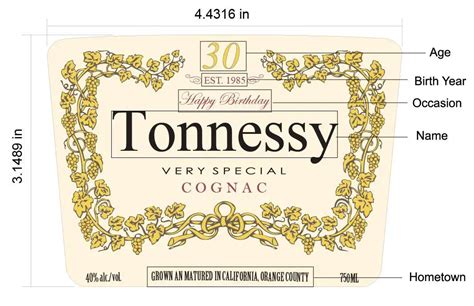 free printable hennessy label template.